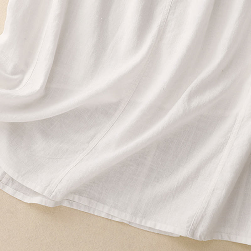 Buddha Stones Drawstring A-line Elastic Waist Cotton Women's Skirt - image 11