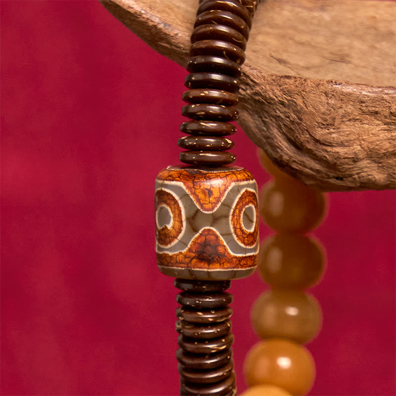 Buddha Stones Tibetan Bodhi Seed Dzi Bead Coconut Shell Wisdom Bracelet - image 3