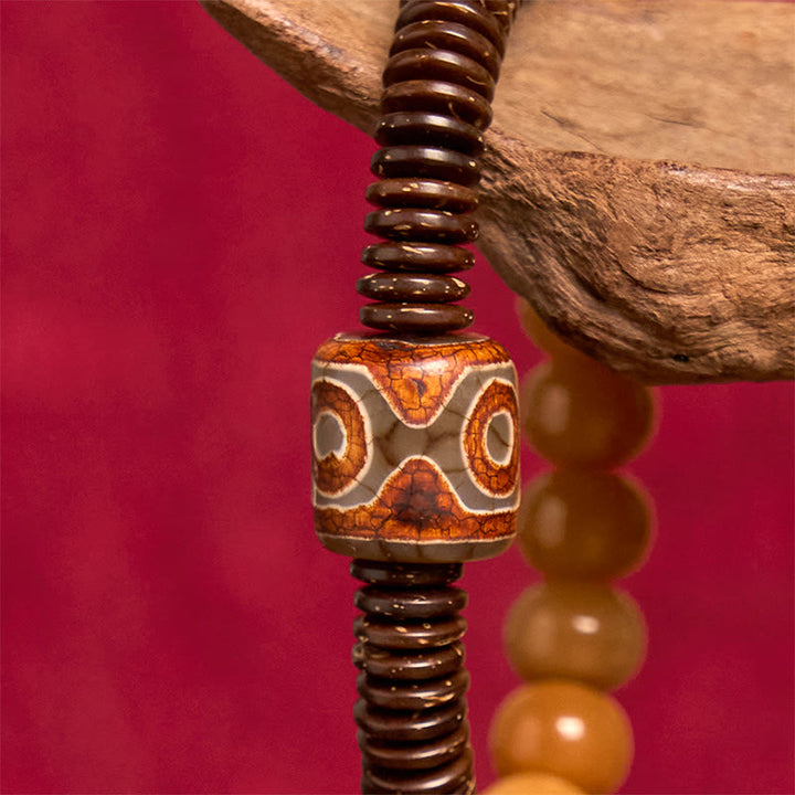 Buddha Stones Tibetan Bodhi Seed Dzi Bead Coconut Shell Wisdom Bracelet - image 3