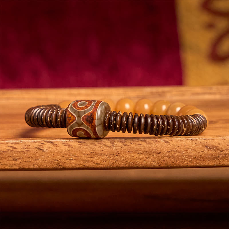 Buddha Stones Tibetan Bodhi Seed Dzi Bead Coconut Shell Wisdom Bracelet - image 4