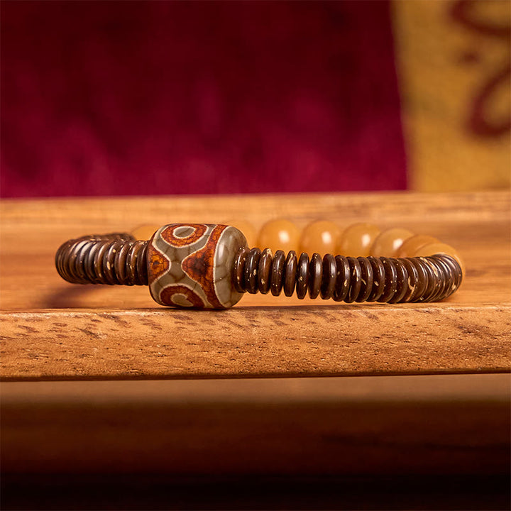 Buddha Stones Tibetan Bodhi Seed Dzi Bead Coconut Shell Wisdom Bracelet - image 4