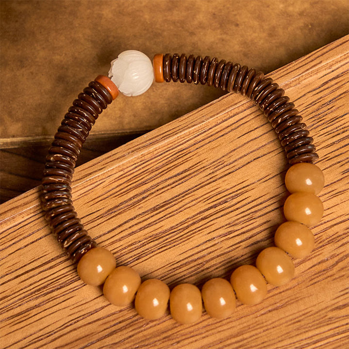 Buddha Stones Tibetan Bodhi Seed Dzi Bead Coconut Shell Wisdom Bracelet - image 9