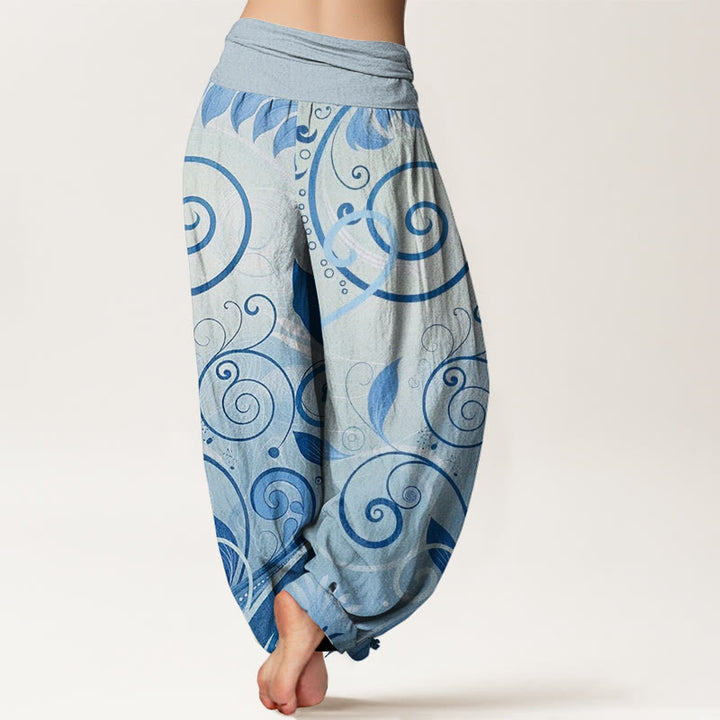 Buddha Stones Casual Vining Floral Pattern Women's Harem Pants - image 5