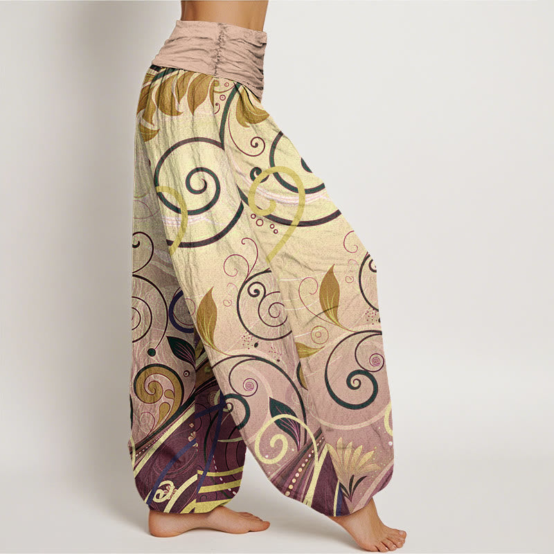 Buddha Stones Casual Vining Floral Pattern Women's Harem Pants - image 9