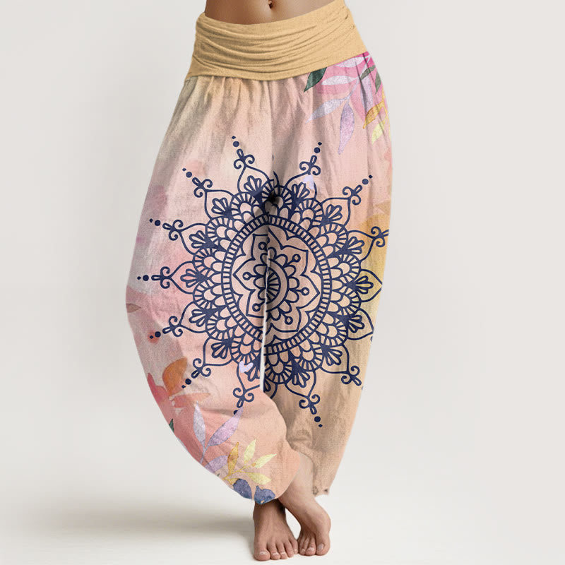 Buddha Stones Casual Mandala Pattern Women's Harem Pants - PeachPuff - US22，UK/AU26，EU54 (6XL) - image 0