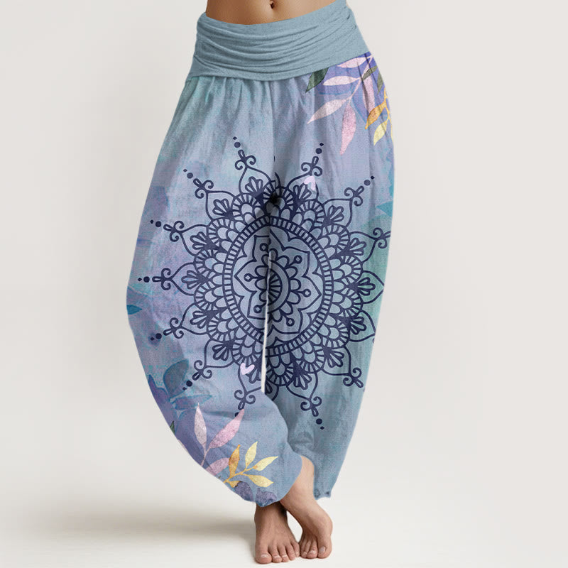 Buddha Stones Casual Mandala Pattern Women's Harem Pants - LightSteelBlue - US22，UK/AU26，EU54 (6XL) - image 4