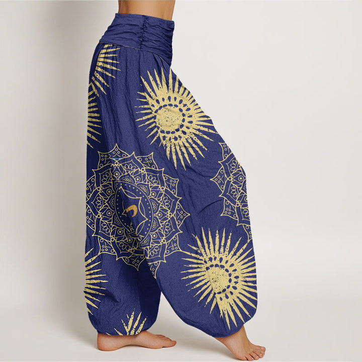 Buddha Stones Casual Mandala Om Symbol Sun Pattern Women's Harem Pants - image 6