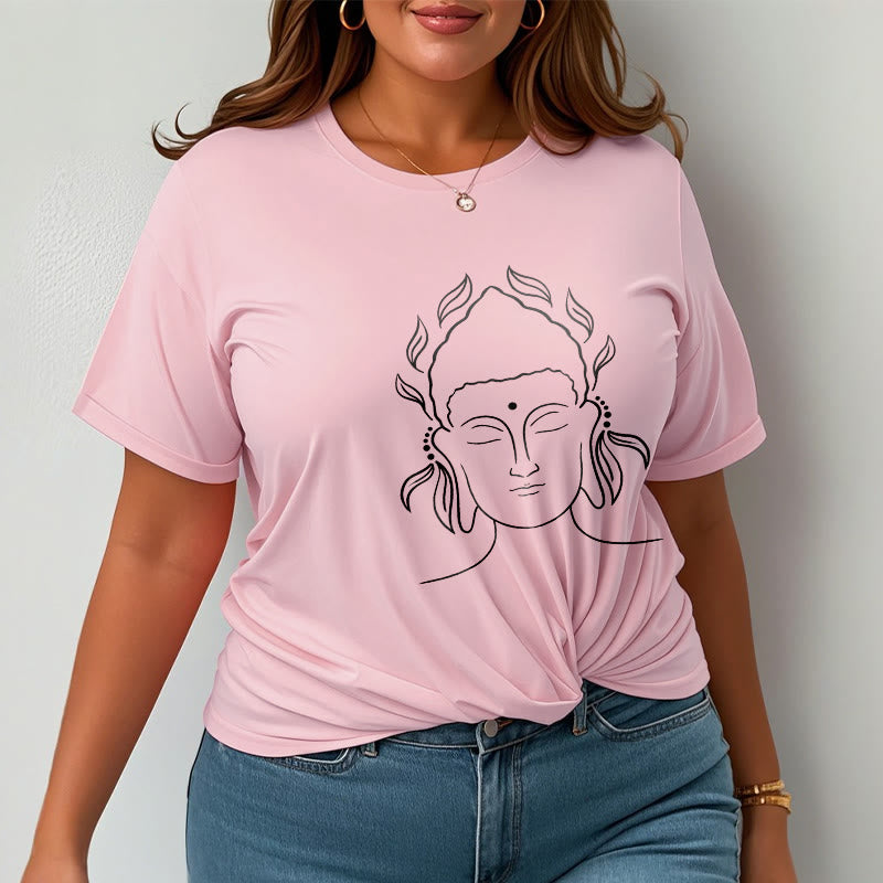 Buddha Stones Casual Buddha Outline Lotus Petal Pattern Tee T-shirt - image 13