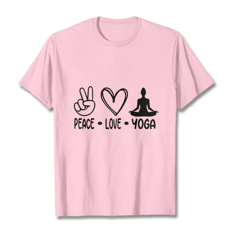 Buddha Stones Casual Hand Gesture Heart Yoga Pose Pattern Tee T-shirt - LightPink - 2XL - image 12