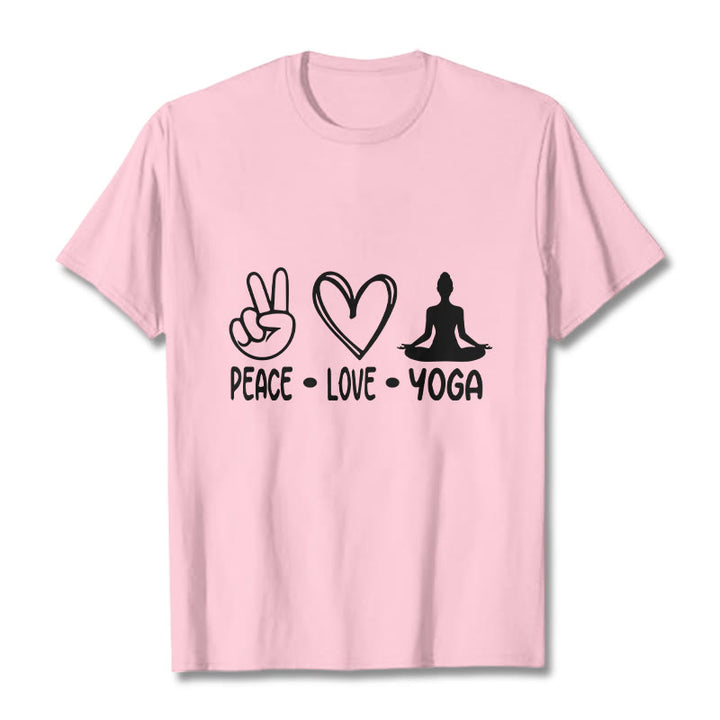 Buddha Stones Casual Hand Gesture Heart Yoga Pose Pattern Tee T-shirt - LightPink - 2XL - image 12