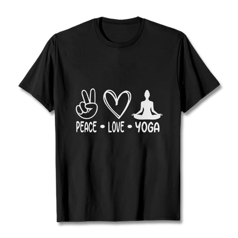 Buddha Stones Casual Hand Gesture Heart Yoga Pose Pattern Tee T-shirt - Black - 2XL - image 4