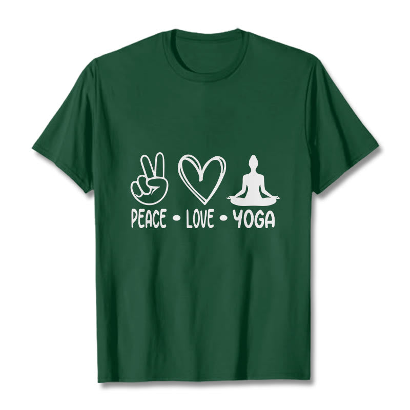 Buddha Stones Casual Hand Gesture Heart Yoga Pose Pattern Tee T-shirt - ForestGreen - 2XL - image 10