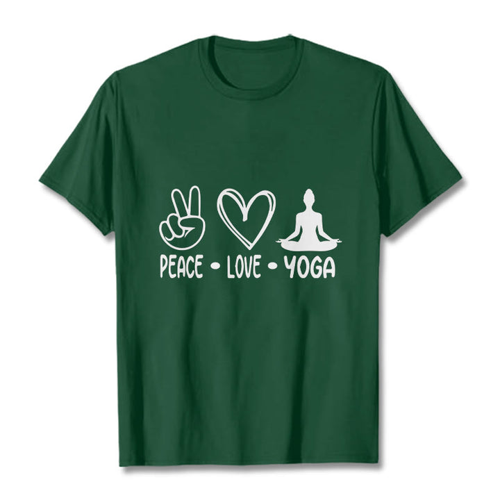 Buddha Stones Casual Hand Gesture Heart Yoga Pose Pattern Tee T-shirt - ForestGreen - 2XL - image 10