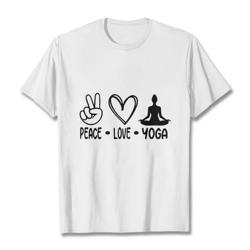 Buddha Stones Casual Hand Gesture Heart Yoga Pose Pattern Tee T-shirt - White - 2XL - image 0