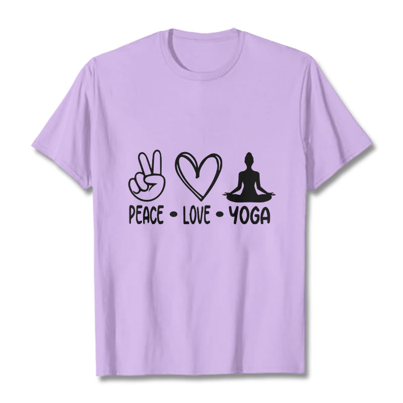 Buddha Stones Casual Hand Gesture Heart Yoga Pose Pattern Tee T-shirt - Plum - 2XL - image 16