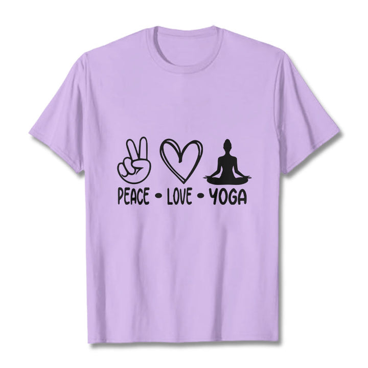 Buddha Stones Casual Hand Gesture Heart Yoga Pose Pattern Tee T-shirt - Plum - 2XL - image 16