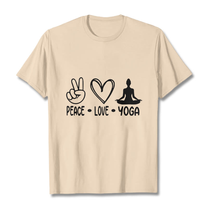 Buddha Stones Casual Hand Gesture Heart Yoga Pose Pattern Tee T-shirt - Bisque - 2XL - image 8