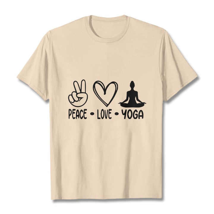 Buddha Stones Casual Hand Gesture Heart Yoga Pose Pattern Tee T-shirt - Bisque - 2XL - image 8