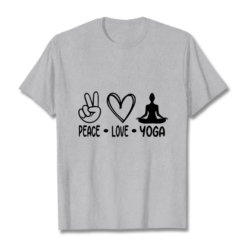 Buddha Stones Casual Hand Gesture Heart Yoga Pose Pattern Tee T-shirt - LightGrey - 2XL - image 19