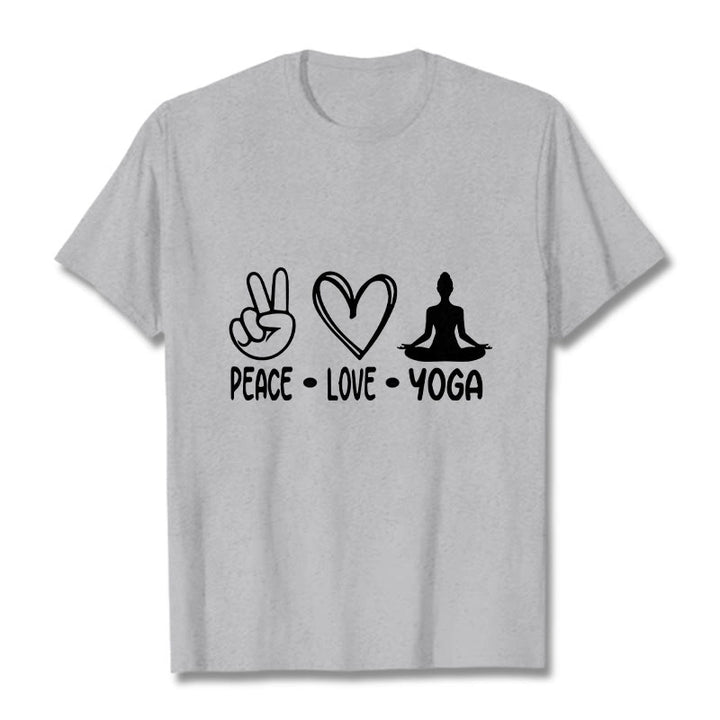 Buddha Stones Casual Hand Gesture Heart Yoga Pose Pattern Tee T-shirt - LightGrey - 2XL - image 19