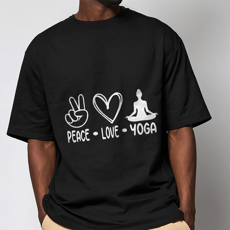 Buddha Stones Casual Hand Gesture Heart Yoga Pose Pattern Tee T-shirt - image 5