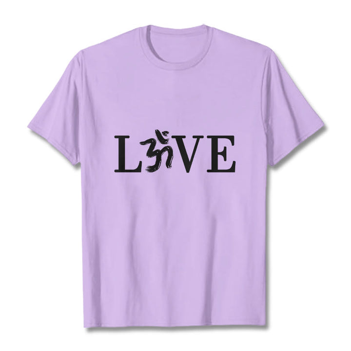 Buddha Stones Casual Om Symbol Sanskrit Cotton Tee T-shirt - Plum - 2XL - image 17
