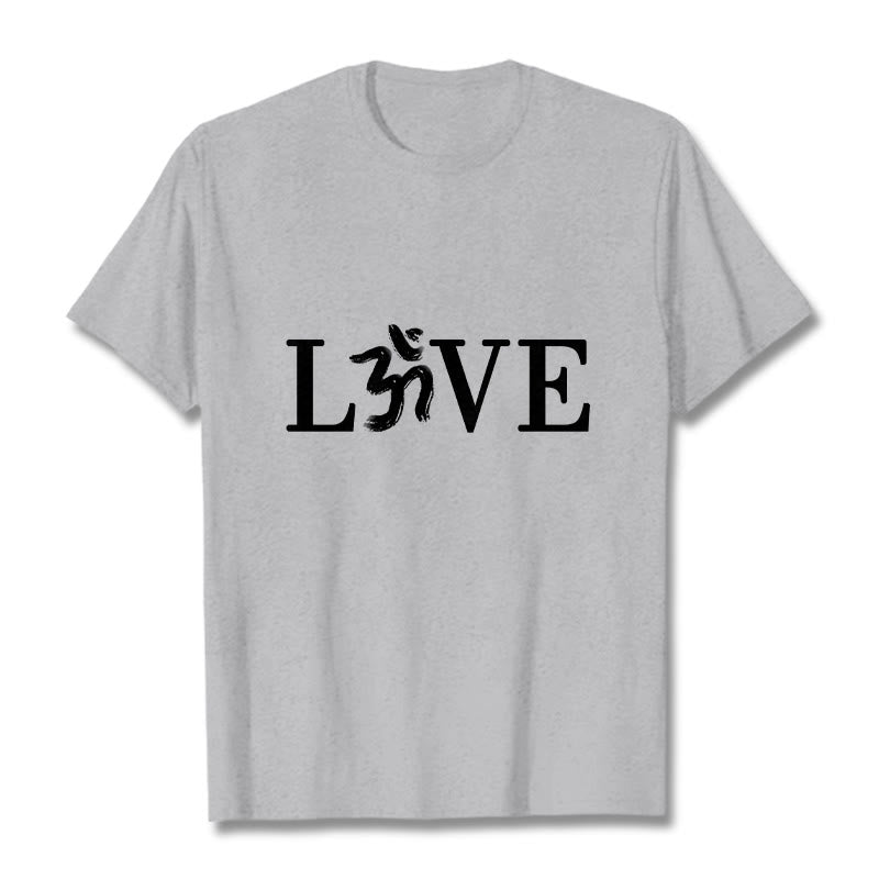 Buddha Stones Casual Om Symbol Sanskrit Cotton Tee T-shirt - LightGrey - 2XL - image 19