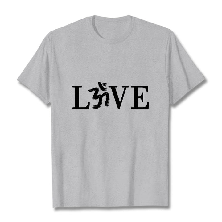 Buddha Stones Casual Om Symbol Sanskrit Cotton Tee T-shirt - LightGrey - 2XL - image 19