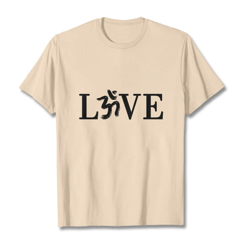 Buddha Stones Casual Om Symbol Sanskrit Cotton Tee T-shirt - Bisque - 2XL - image 9
