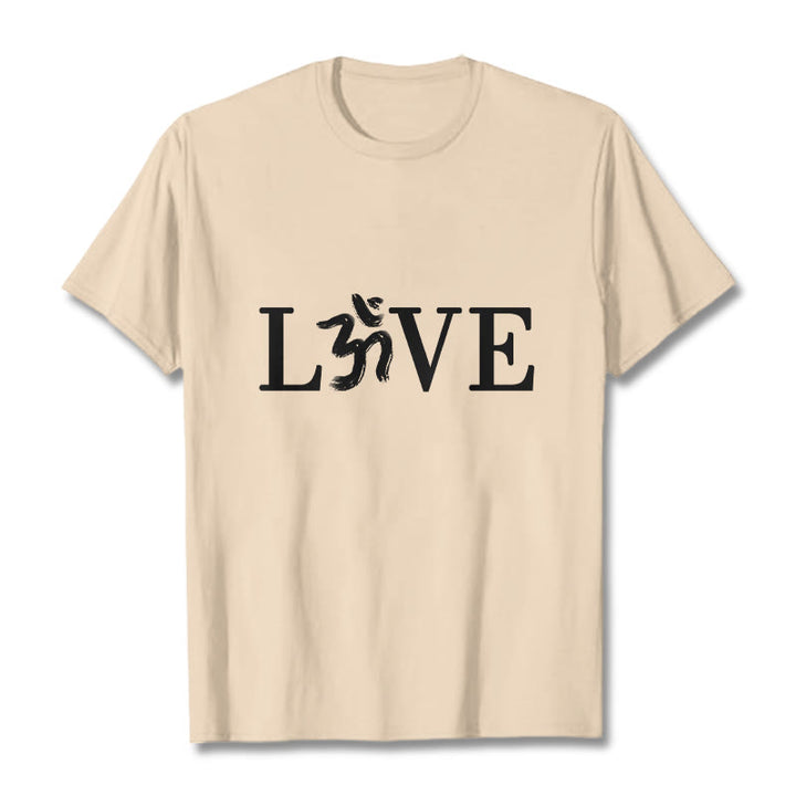 Buddha Stones Casual Om Symbol Sanskrit Cotton Tee T-shirt - Bisque - 2XL - image 9