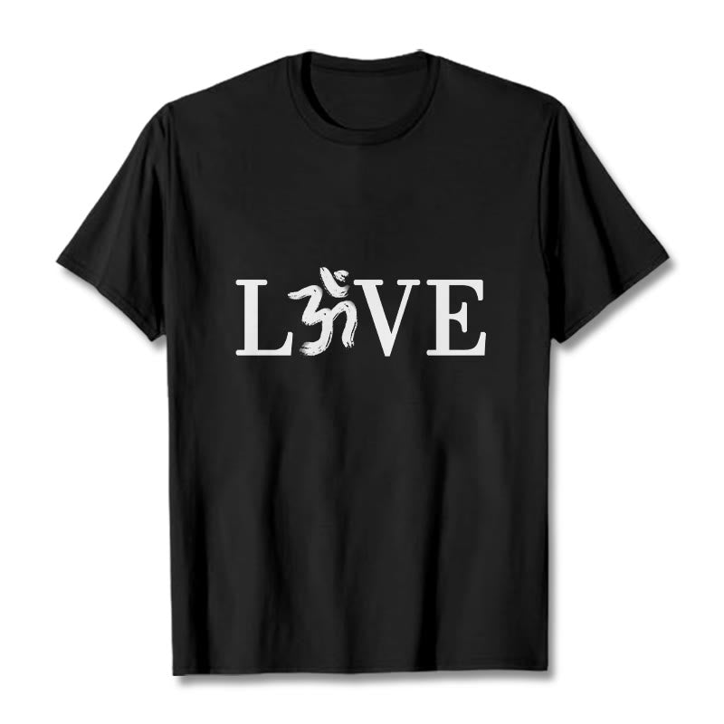 Buddha Stones Casual Om Symbol Sanskrit Cotton Tee T-shirt - Black - 2XL - image 2