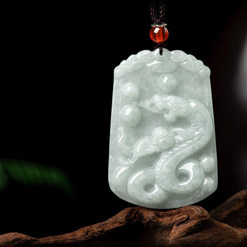Buddha Stones Natural Jade 12 Chinese Zodiac Abundance Amulet Pendant Necklace - Snake - image 18