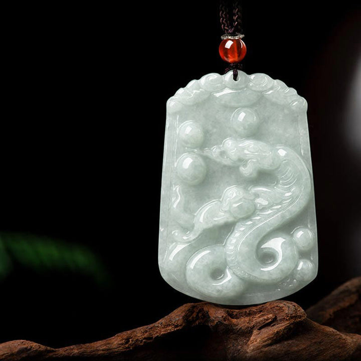 Buddha Stones Natural Jade 12 Chinese Zodiac Abundance Amulet Pendant Necklace - Snake - image 18