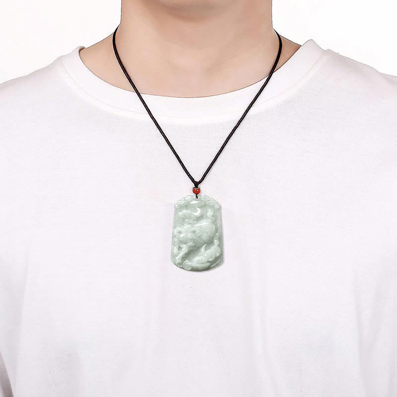 Buddha Stones Natural Jade 12 Chinese Zodiac Abundance Amulet Pendant Necklace - image 13