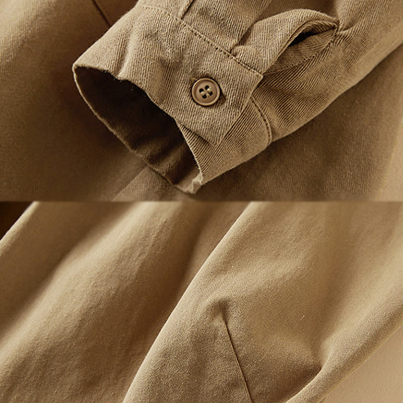 Buddha Stones Fall Irregular Design Long Sleeve Women's Cotton Linen Lapel Jacket With Pockets - image 7