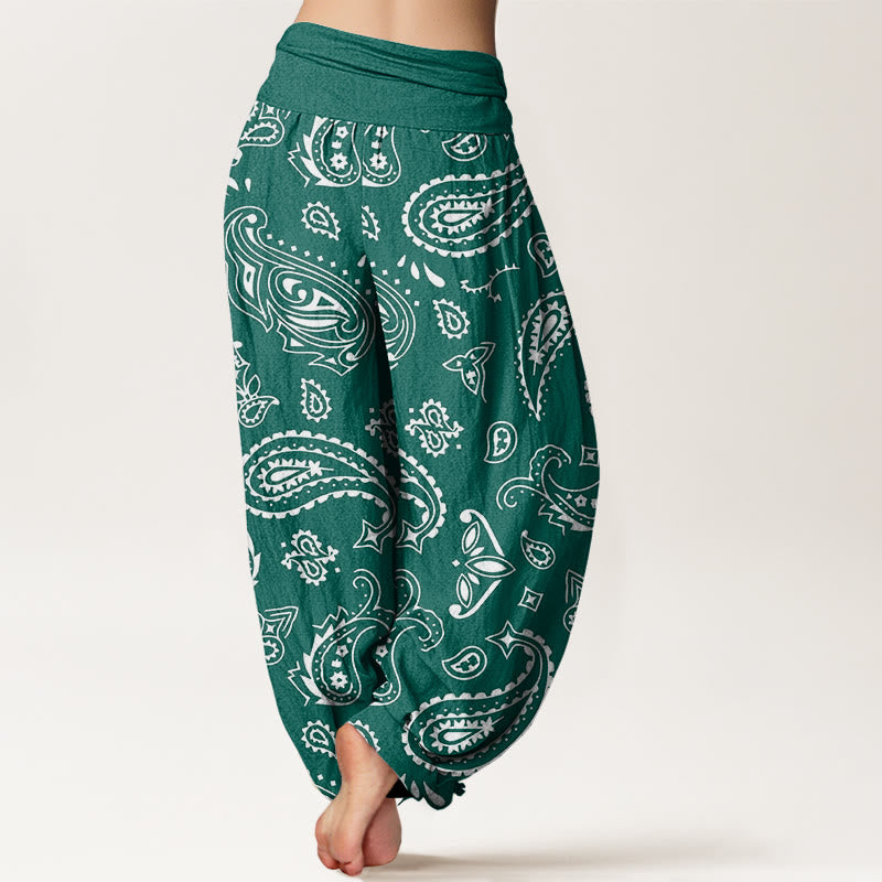 Buddha Stones Casual Classic Paisley Motif Women's Elastic Waist Harem Pants - image 2