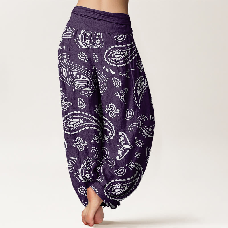 Buddha Stones Casual Classic Paisley Motif Women's Elastic Waist Harem Pants - image 6