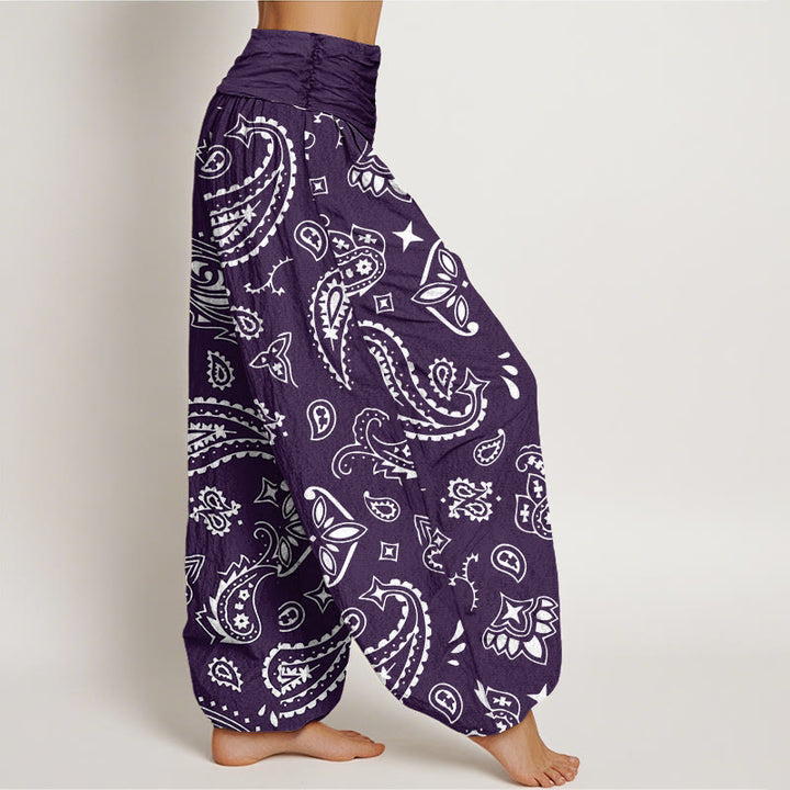 Buddha Stones Casual Classic Paisley Motif Women's Elastic Waist Harem Pants - image 5