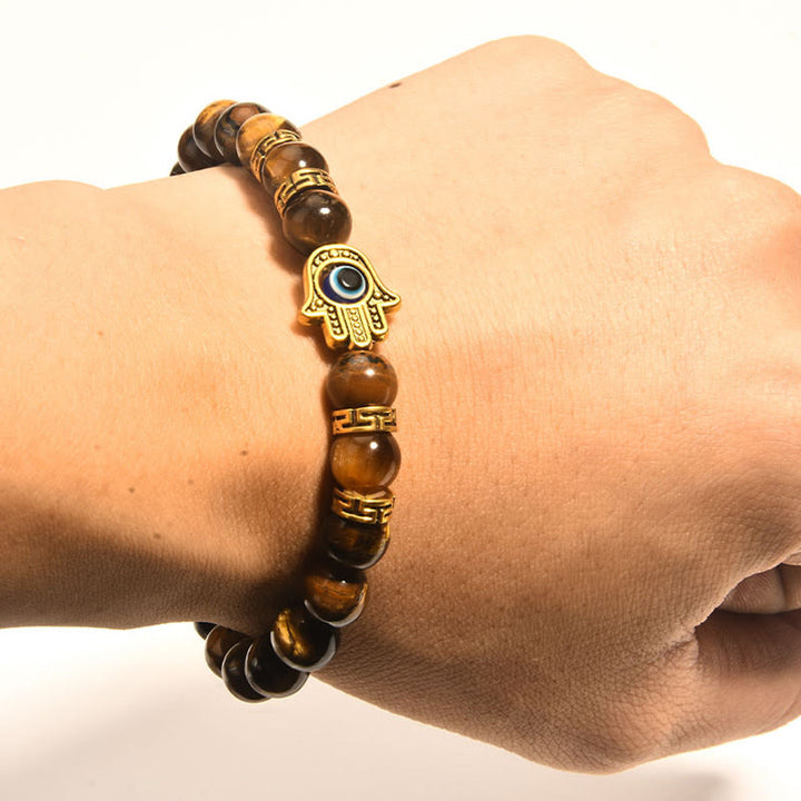 Buddha Stones Tiger Eye Beads Evil Eye Courage Bracelet - image 4