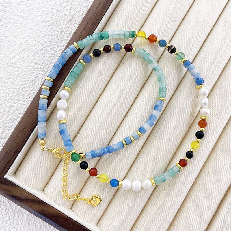 Buddha Stones Pearl Glass Healing Necklace Pendant - image 3