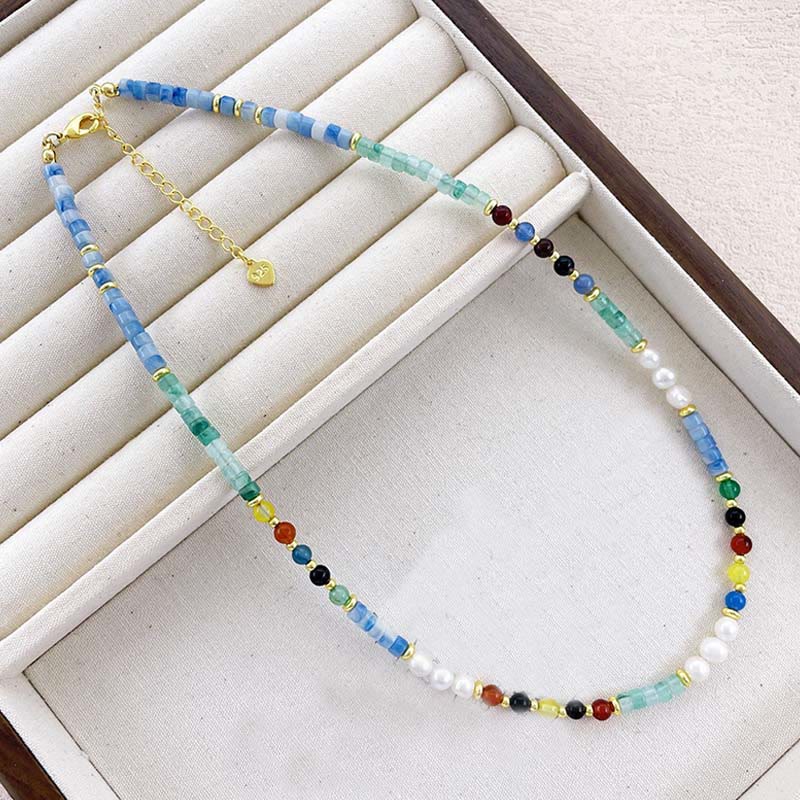 Buddha Stones Pearl Glass Healing Necklace Pendant - image 1