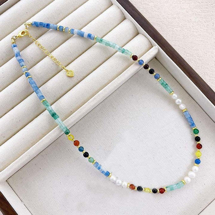 Buddha Stones Pearl Glass Healing Necklace Pendant - image 1