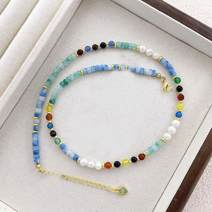 Buddha Stones Pearl Glass Healing Necklace Pendant - image 6