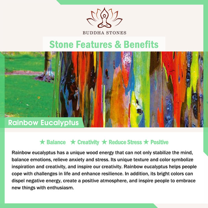Buddha Stones Rainbow Eucalyptus Cute Cat Animals Calm Decoration - image 3