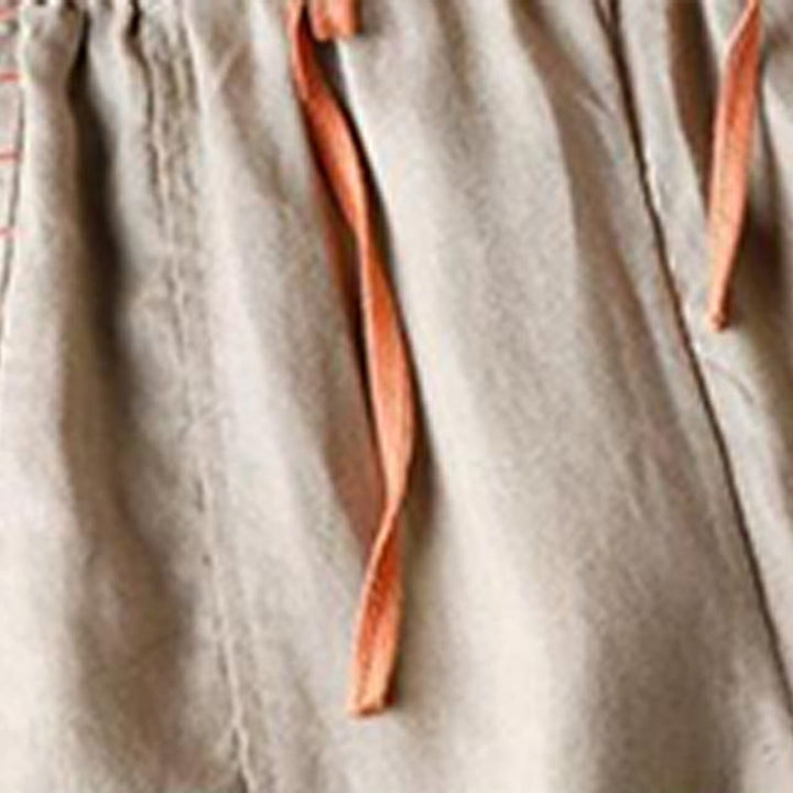 Buddha Stones Casual Cotton Slit Hem Women's 7-8 Length Wide Leg Pants With Pockets - image 8