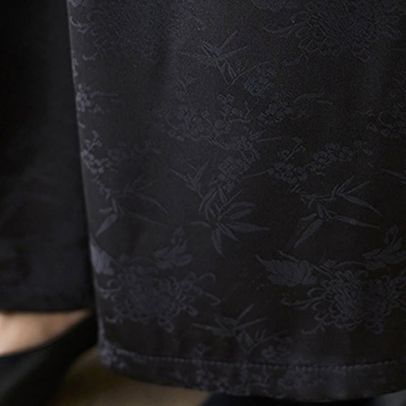 Buddha Stones Casual Jacquard Lace-up Cotton Women's Wide Leg Pants With Pockets - image 18