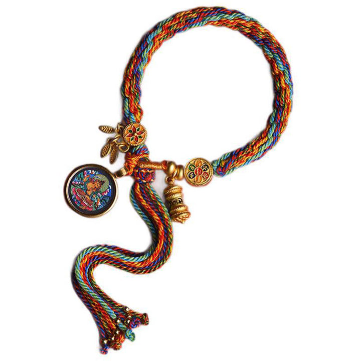 Buddha Stones Thangka Tibetan Chinese Zodiac Zakiram Colorful Rope Connection String Bracelet - image 2