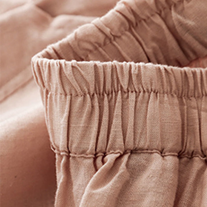 Buddha Stones Casual Plain Cropped Pants Women's Linen Harem Pants With Pockets - image 23