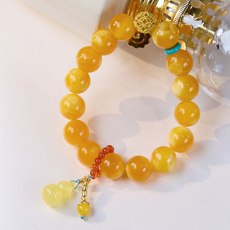 Buddha Stones Amber Gourd Multilayer Confidence Bracelet - image 1