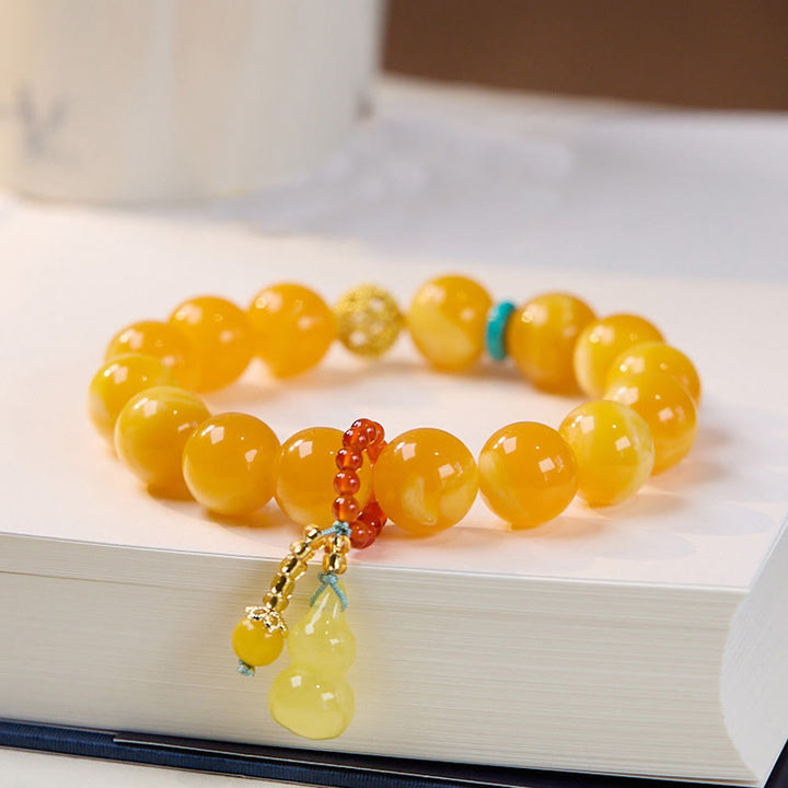 Buddha Stones Amber Gourd Multilayer Confidence Bracelet - image 2